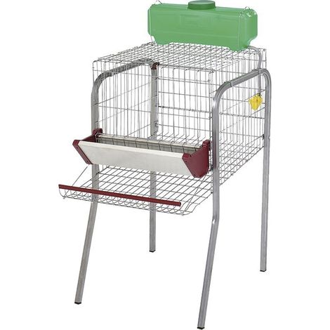 Batteria per 5 Galline ovaiole in 1 reparti 56x70x95 cm. Protezione anti-spreco. Mangiatoia in lamiera laccata.