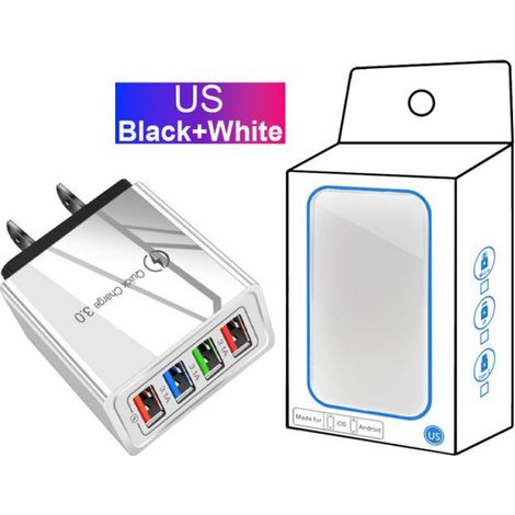 Chargeur Secteur - 4 Ports USB - 5 V 3 A - Pour Téléphone Et Tablette - 1 Pièce (1/5)