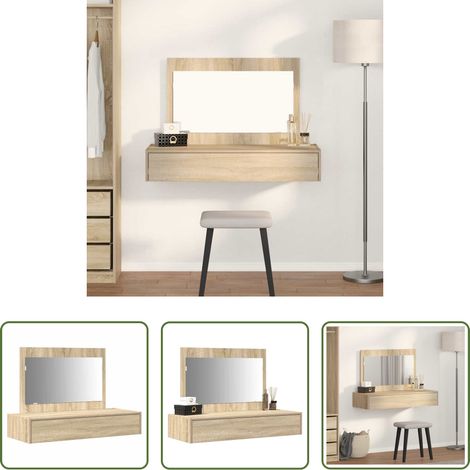 Schminktisch mit Spiegel - Schminktisch mit Speicher Braun 100 x 40 x 70 cm Holzwerkstoff (1/5)