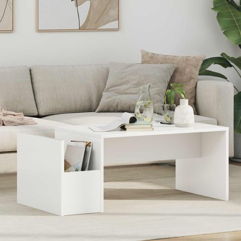 vidaXL Tavolino da salotto Bianco 90 x 45 x 35 cm Legno