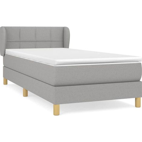 Maison Exclusive - Boxspringbett mit Matratze Hellgrau 90x190 cm (1/5)