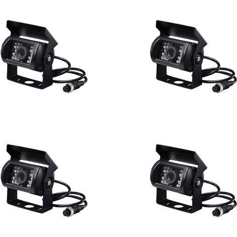 4X Monitor de visión trasera para automóvil Aviation Head, actualización de 700Tvl CCD, 18 LED IR, cámara de marcha atrás de 12/24V para camión, caravana y autobús (1/5)