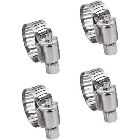 Collier De Serrage - Inox 304 - Réglable 10 À 16 Mm - Pour Tuyaux Eau Gaz Câbles - Lot De 4 (1/4)