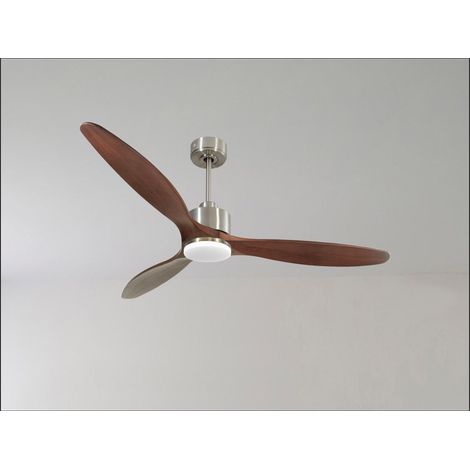 Modulo Latino III - Super destratificateur et ventilateur DC 132 cm chrome pales bois clair idéal 26 à 40 m² (1/5)
