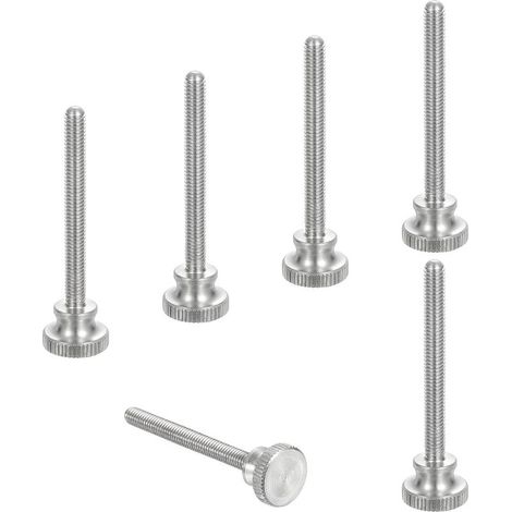 Lot de 6 vis moletées M5 x 40 mm, acier inoxydable 304, boulons à tête moletée métriques avec boutons de préhension à l'épaule (1/5)