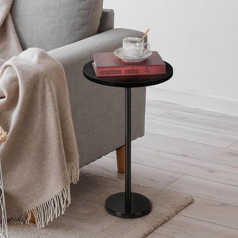 Table Haute Petit Rond 62,5 x 32 CM Table D'appoint avec Socle Marbre Noir (1/5)