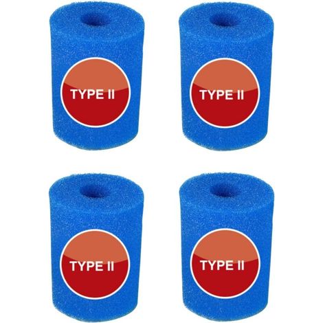 [JAMAIS UTILISÉ]Lot de 4 éponges filtrantes pour filtre de piscine pour Intex type II - Réutilisables - Éponge très élastique - Pour nettoyage de piscine (1/4)
