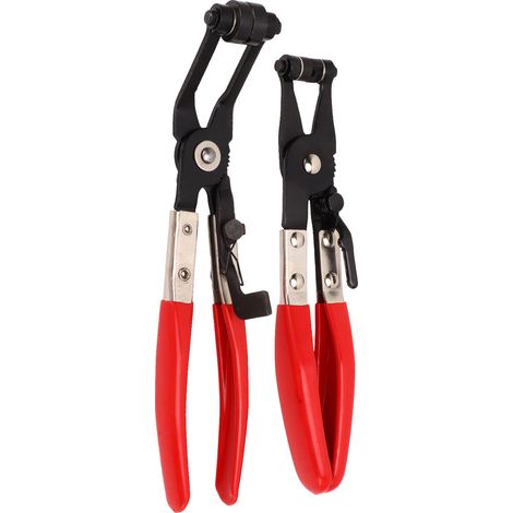 2 pinces à collier plat coudées à 45° pour tuyaux de carburant et de liquide de refroidissement, avec clips à ressort (1/5)