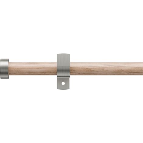 Tringle à rideau extensible 76-280 cm - Bois grain diamètre 19 mm - Système télescopique ajustable - Pour salon chambre cuisine - Finition décorative élégante (1/5)