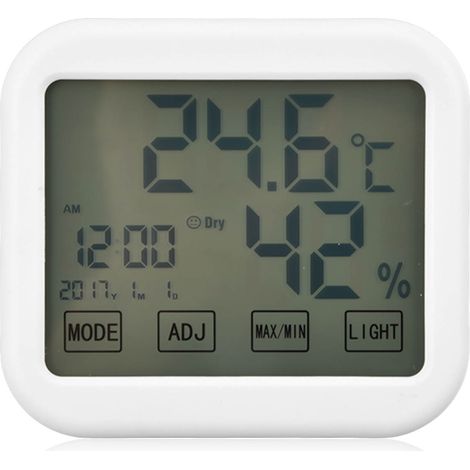 Thermomètre Numérique Intelligent avec Écran LCD Lumineux, Fonction Horloge Alarme et Enregistreur de Température/Humidité (1/5)