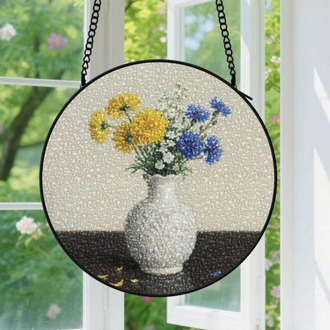 Capteur de soleil en vitrail - décoration spirituelle 20cm (1/4)