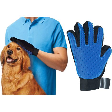 True touch guanto spazzola animali massaggiante cardatore elimina peli cani