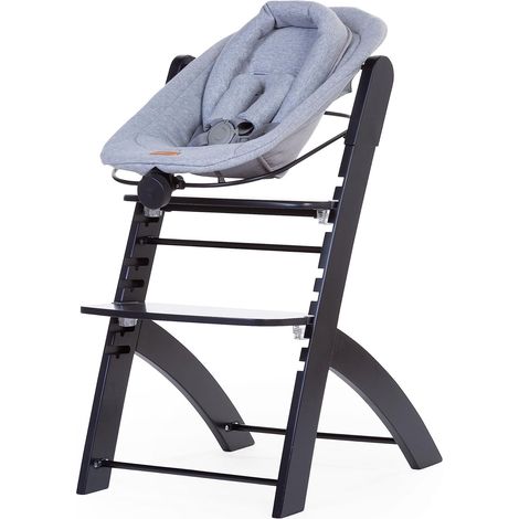 Transat de Naissance Compatible Chaise Haute Bebe Evosit, Dès la Naissance, Jusqu'à 6 Mois, Plusieurs Inclinaisons, Harnais 5 Points, Jersey 100% Coton, Noir (1/2)