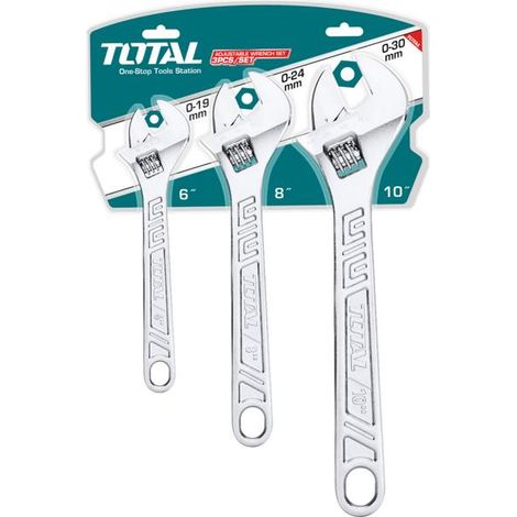 TOTAL Rollgabelschlüssel, 3er-Set, Kohlenstoffstahl THTK1013