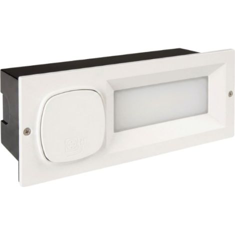 Segnapasso led incasso bianco con presa schuko 4000k 7w sovil 99264/02 (1/2)