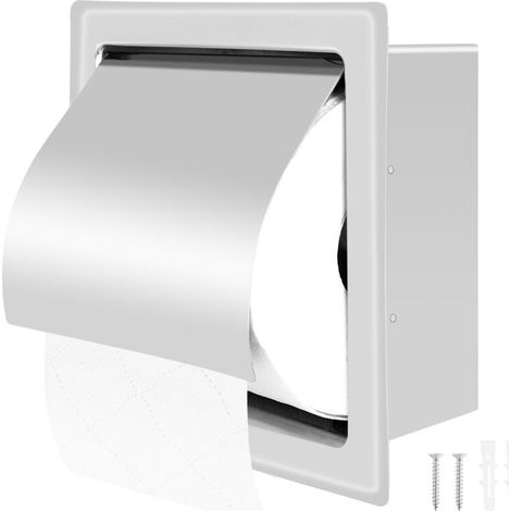 Distributeur De Papier Toilette Mural Encastré En Acier Inoxydable Moderne Pour Salle De Bains (1/4)