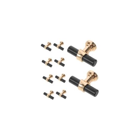 Set di 10 maniglie per mobili in metallo nero e oro, design ergonomico a foro singolo, maniglie vintage per cucina, camera da letto e cassettiera, finitura resistente all'usura - Crezuo
