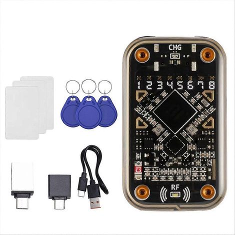 Lecteur de puces RFID Chameleon Ultra + émulateur de carte à puce sans contact CUID (porte-clés/UID) 13,56 millions de clés USB (1/5)