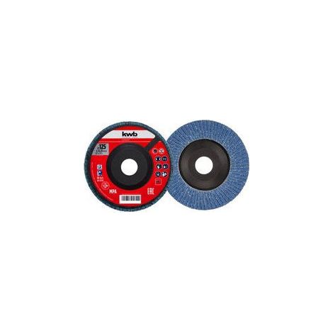 DISCO LAMELLARE IN ZIRCONIO DIAM. 125 MM GRANA 60 CON SUPPORTO IN PLASTICA