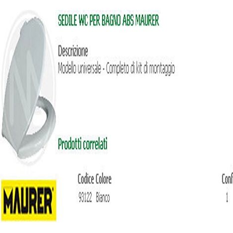 Maurer – Abattant WC standard blanc – Compatible avec la plupart des toilettes – Fixation rapide – Matériau durable (1/2)