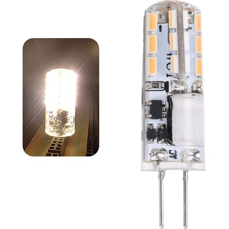 G4 LED-Lampe, 24 LEDs, 2 W, 200 lm, Bi-Pin, nicht dimmbar, für Kronleuchter, AC/DC 12 V (Warmweiß 2700 K-3100 K) (1/5)