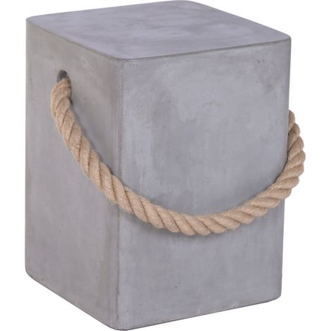 Mesita Auxiliar Hormigon Cuerda 35X35X46 Gris (1/5)