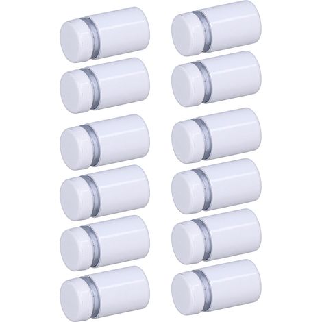 12-teiliges Set mit Abstandsschrauben aus Edelstahl (12 x 20 mm) zur Wandmontage von Werbeartikeln (1/5)