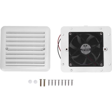 Ventilateur Latéral pour Camping-car 12V - 5.51x5.12x1.77", Circulation Efficace, Anti-Insectes, pour Remorque, Bateau