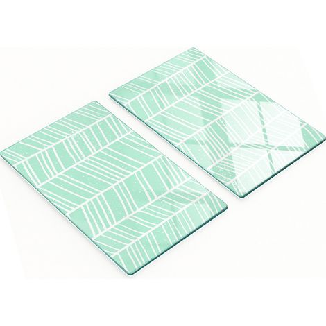 Tablas decorativas de vidrio para cortar y servir, dise帽o de espiga, 2 x 30 x 52 cm