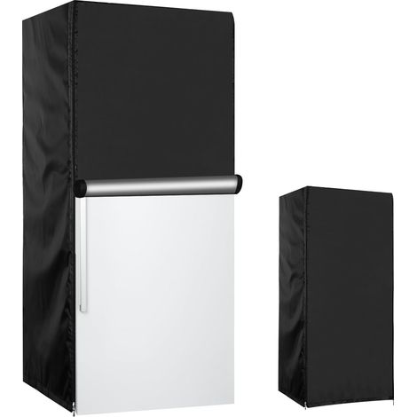 Housse de réfrigérateur extérieure 36"L x 30"P x 72"H pour congélateur vertical/réfrigérateur à boissons, tissu Oxford 600D, lavable, réutilisable, ouverture avant, noir (1/5)
