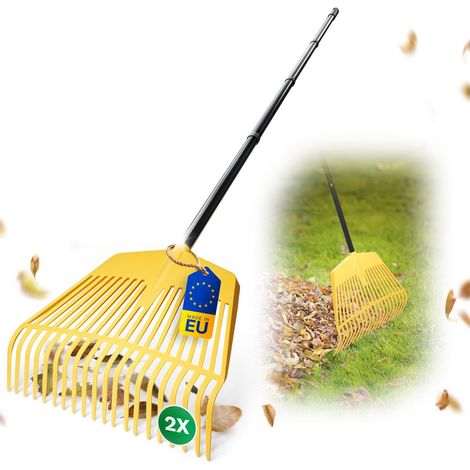2x Novatool Gartenpflege-Sets  Laubrechen mit 4-tlg. Steckstiel