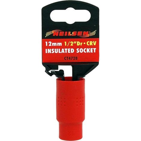 Neilsen 12mm Single Injection Insulated VDE Metric Standard 1/2" Drive Socket