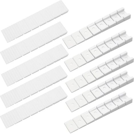 Juego de 10 cuñas para muebles, cuñas de plástico, cuñas universales para muebles, con puntos de ruptura integrados, para nivelar puertas, cajones y armarios (1/5)