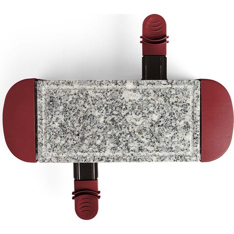 Appareil à raclette rouge foncé 2 personnes + 2 caquelons - 350W - plateau amovible en granite DOC156RC