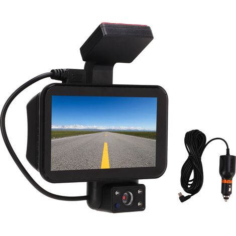 Caméra embarquée HD double, angle large 120°, enregistrement d'urgence, dashcam voiture (1/5)