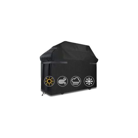 Telo di copertura per barbecue impermeabile, antivento, antistrappo con cinghie e borsa per il trasporto (145 x 61 x 117 cm) - Crezuo