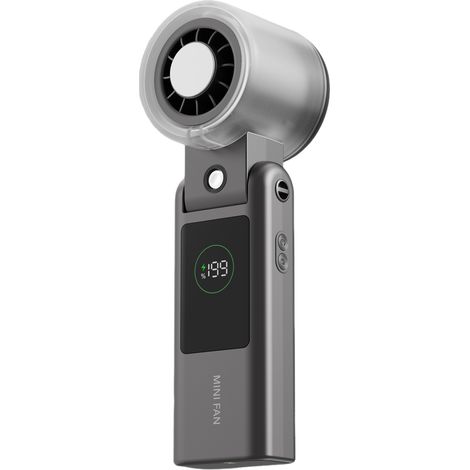 Este potente ventilador portátil ofrece funciones de refrigeración y nebulización, ideal para actividades al aire libre. (gris) (1/4)