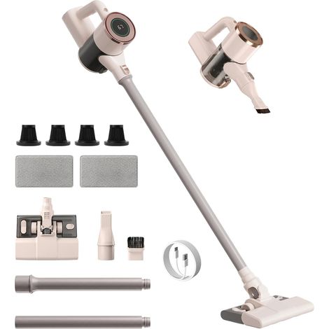 Aspirateur Balai sans Fil avec Fonction Serpillère, 2-en-1 Aspirateur Balai et Serpillère, Puissant 8000Pa, Autonomie 30 Min, Léger et Portatif pour Sols Durs, Tapis et Poils d'animaux (1/5)