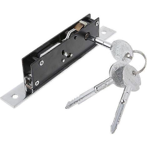 Verrou de porte coulissante en alliage d'aluminium durable, verrou à clé en forme de croix pour porte vitrée encadrée Q81C (1/5)