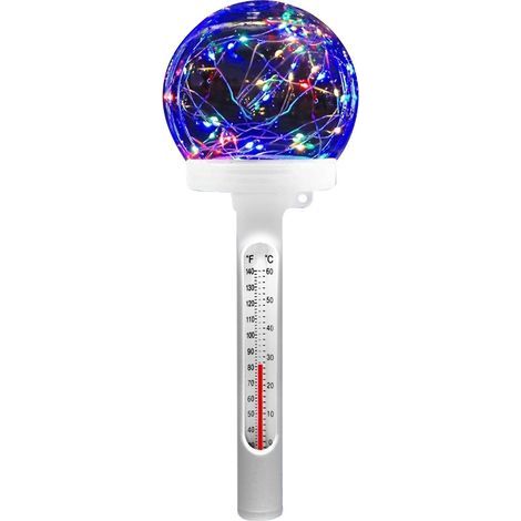 Thermomètre numérique flottant sans fil pour piscines, avec LED, étanche, pour mesurer la température de l'eau des piscines, spas, jacuzzis et aquariums.-AquaForge (1/5)