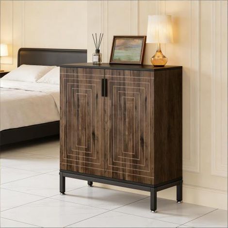 Scarpiera Moderna con 2 Ante e 5 Ripiani, Ripiani Rimovibili, per Ingresso e Camera da Letto, 80 × 38 × 95 cm (1/5)