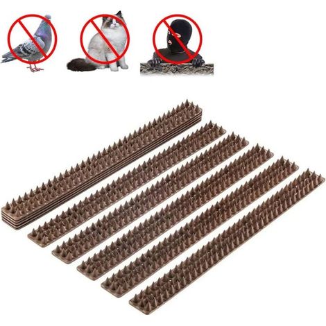 Lot de 10 bandes anti-escalade en acier 50 cm, pics défensifs pour clôture et mur, dissuasion contre les intrusions (1/4)