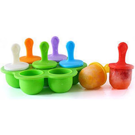 Moule à glace en silicone, moule à glace en plastique à 7 cavités (vert) (1/3)
