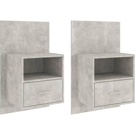 Maison Exclusive - Comodini a Muro 2 pz Grigio Cemento