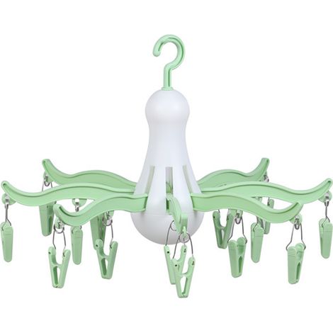Étendoir à linge avec 16 pinces à linge, turquoise/vert pâle (1/5)