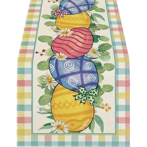 Runner De Table - 220 X 33 Cm - En Nylon Et Spandex - Pour Décoration De Fête De Pâques, Mariage, Salle À Manger Et Salon - 1 Pièce (1/5)