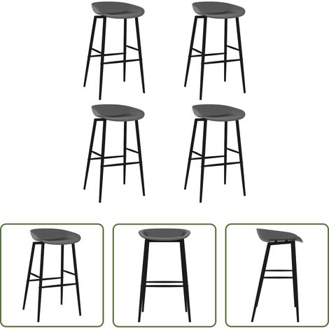 Chaise de comptoir -  Chaises de bar lot de 4 gris (1/5)
