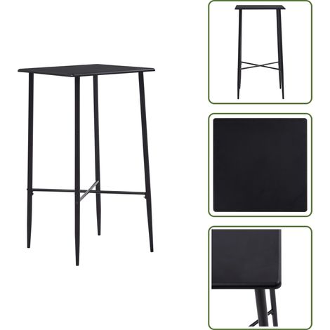 Bartisch Schwarz 60 x 60 x 111 cm MDF - Stehtisch - Bartisch - Kücheninsel - Esstisch Klein - Schwarz (1/5)