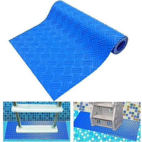 Pool-Leitermatte 23×90 cm Leitermatte mit rutschfester Struktur Pool-Treppenmatte Rutschfeste Trittmatte Pool-Bodenmatte für Poolleitern und Badezimmer (1/5)