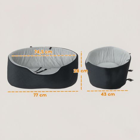 Siège auto pour chien avec ceinture de sécurité et fixation, siège rembourré pour animal de compagnie en voiture (1/5)